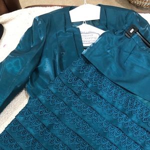 Vintage Turquoise 3-Piece Set - Elegant Skirt Set - Nina Massini Classic Suits